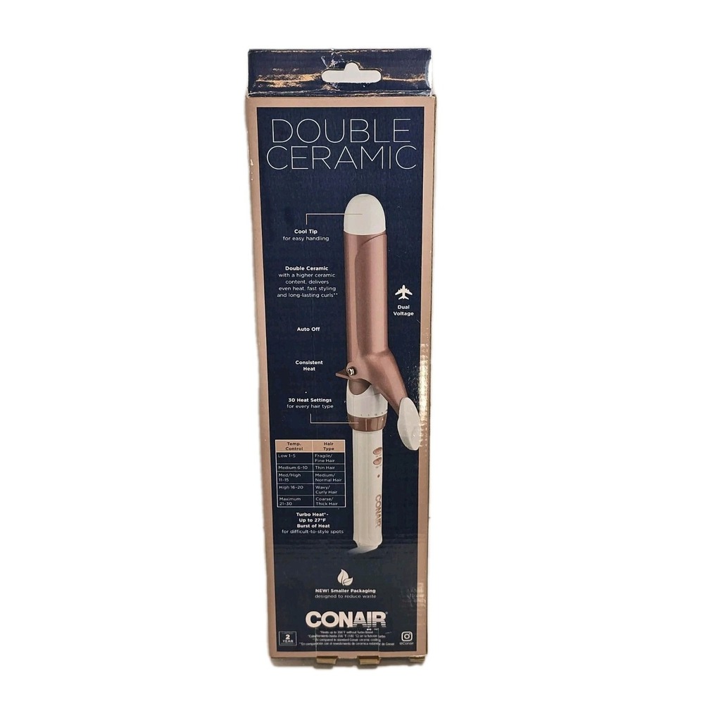 🔥 Conair Double Ceramic Curling‎ Iron 1¼" Barrel NIB Loose Curls 💕✨
